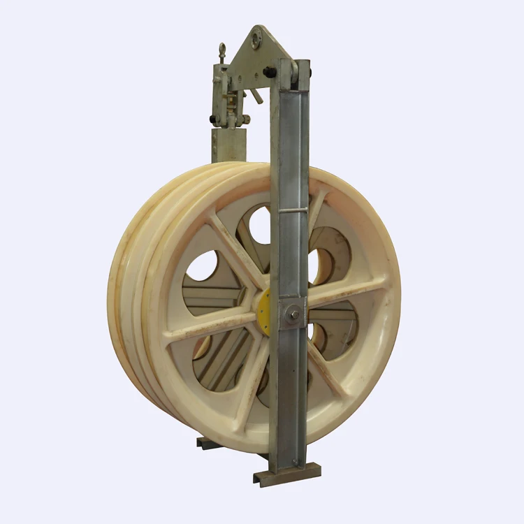 508x100mm Overhead Line Stringing Pulley Three-wheel Conductor Stringing Pulley Blocks
