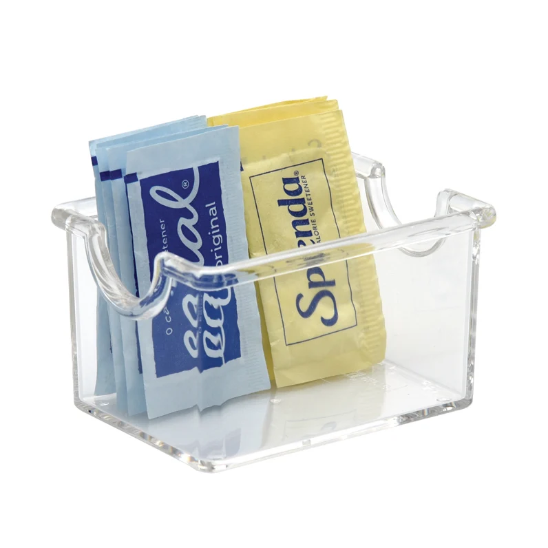 White Black Clear Colour Promotion Plastic Tea Bag holder Tea Bag Caddy Sugar bag Caddy