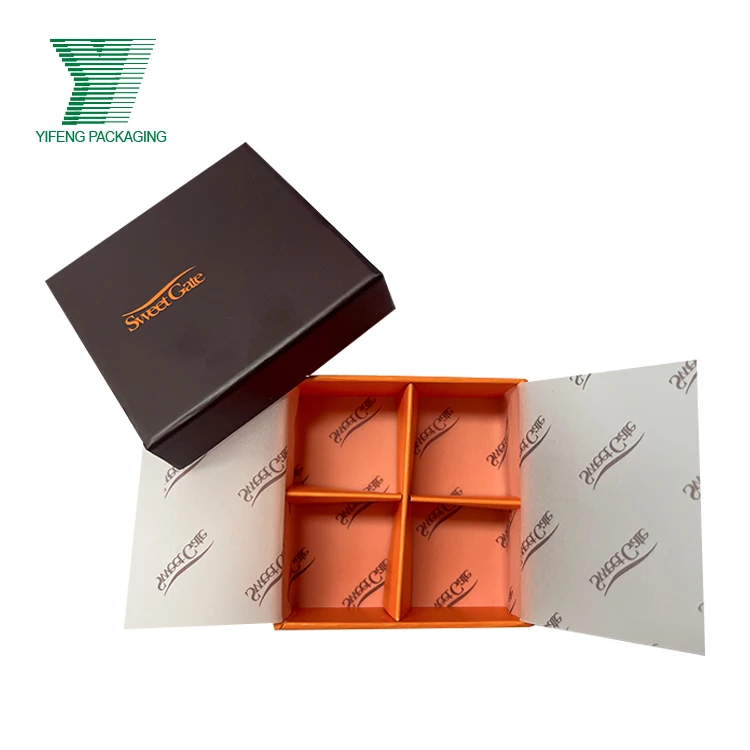 Custom design Christmas gift box chocolate 4 cavity candy wrapping box luxury cardboard packaging chocolate box