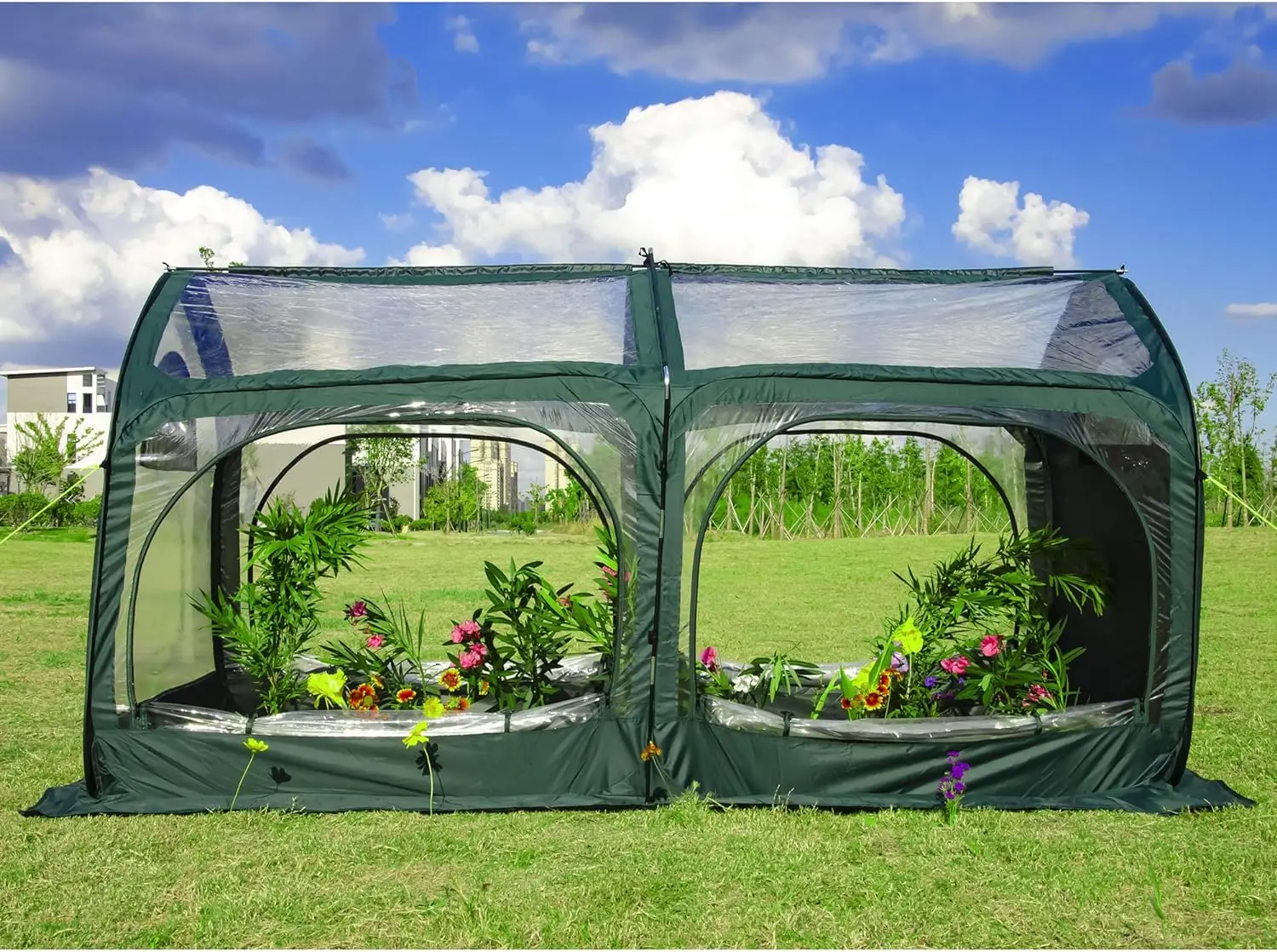 Pop Up Tunnel Flower House Mini Gardening Plant Sunshine Room Backyard PVC Greenhouse Cover