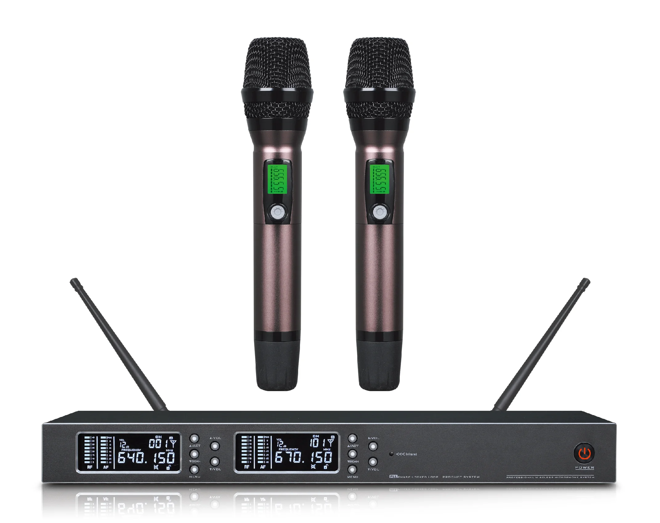 Профессиональная ручная Беспроводная микрофонная система OEM UHF 2x100 каналов, прямой трансляции вокала KTV, Аудио Микрофон