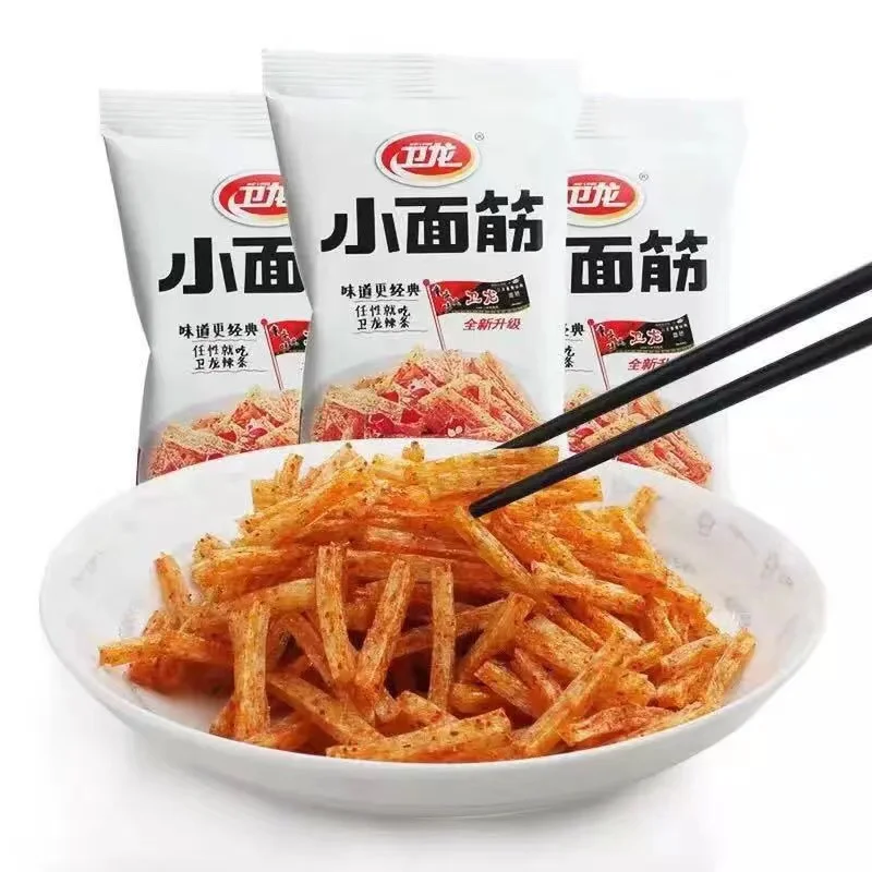 
Wholesale spicy snacks Chinese snacks Wei Long spicy dry tofu small gluten Health food 