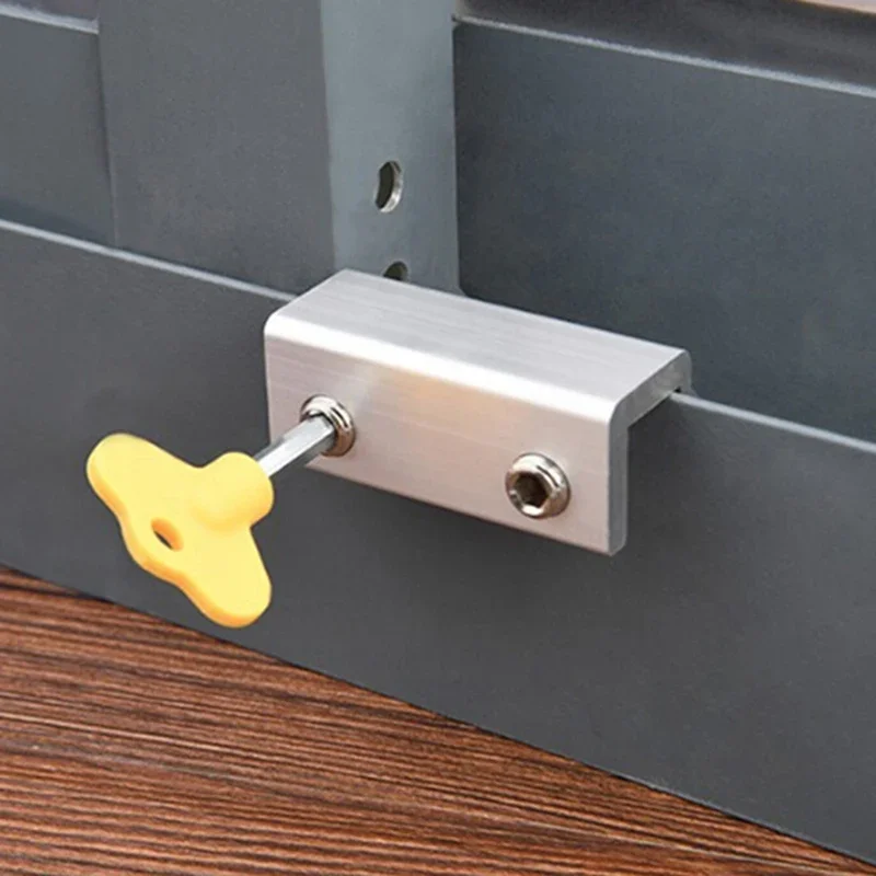 Aluminum Alloy Door Screen Window Lock Stopper Sliding Window Anti-theft Door Protective Lock Baby Child Pet Safety Lock Buckle