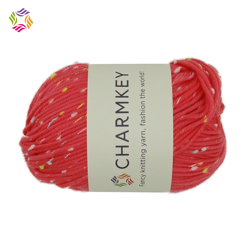 Charmkey 100% Acrylic Dot Yarn Fancy Knitting Yarn For Crochet Sweater And Scarf