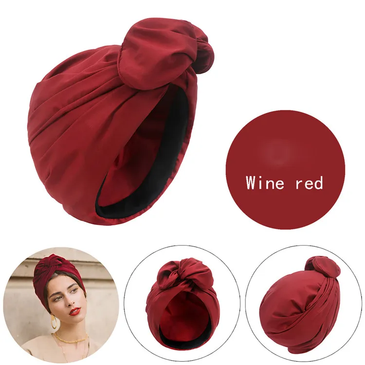 Fashion Ladies Cross Head Scarf Hat Retro Women Head Turban Hats 2022