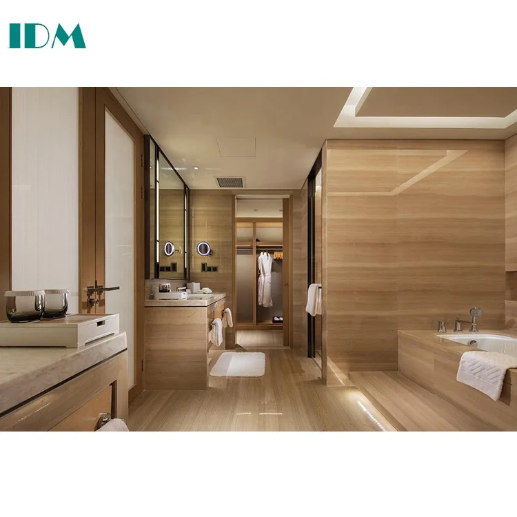 IDM012 Modern Luxury 5 Star Hotel Bedroom set Custom Wooden  Hotel Furniture
