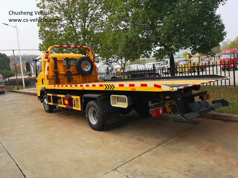 China New ISUZU 5Tons Flatbed Towing Truck 4x2 Diesel Manual Transmission Wrecker ISUZU Tow Trucks for Sale