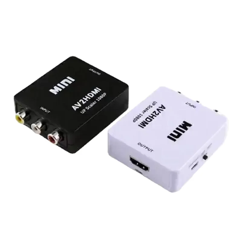 Factory Wholesale HD 1080P RCA AV to HD MI Converter Box Mini AV2HDMI Audio Video Adapter with USB Cable