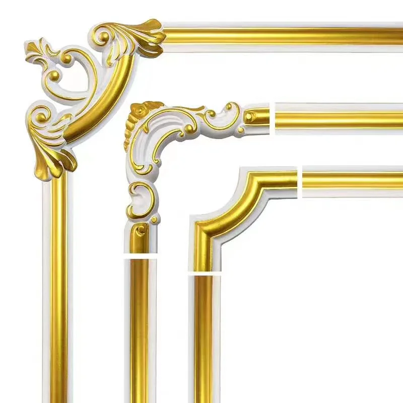 High Quality PU Foam Carved Flat Moulding For Carved Corner Wall Decoration