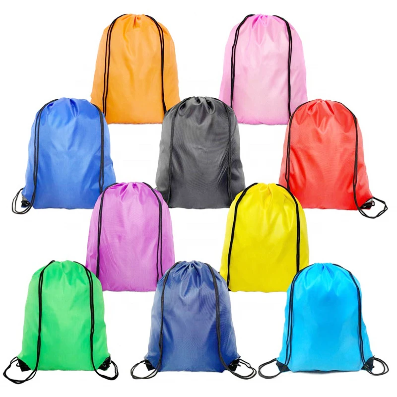 High Quality Cheap Custom Logo Bags 210d Polyester Draw String Kid Drawstring Bag Backpack