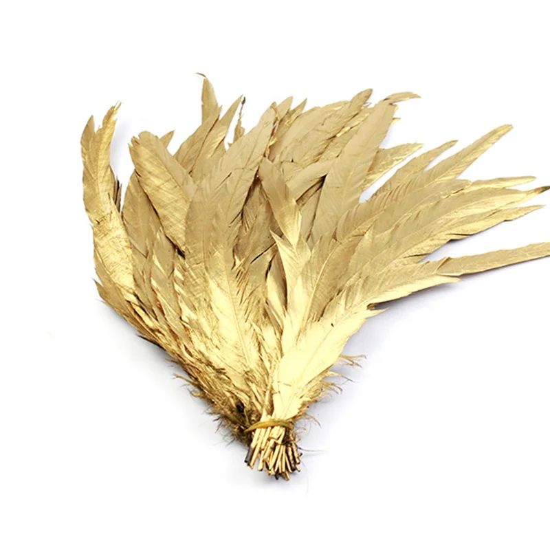 Hot Sale 25-45 cm Sprayed Silver Rooster Tail Feathers for Sale