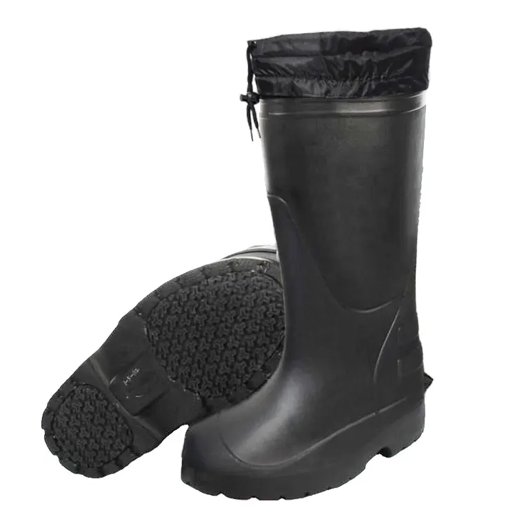 Black anti-skid oil-proof and acid-resistant cold storage room chefs safety Canteen water restaurant tall EVA rain boots