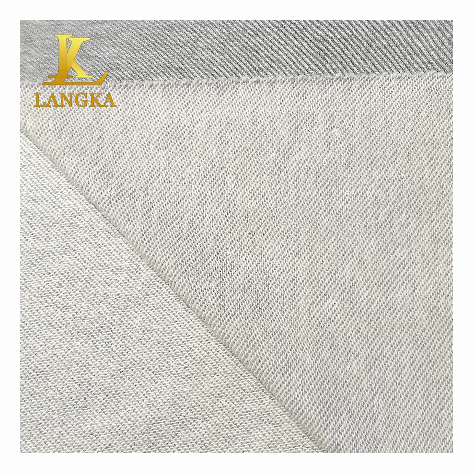 Langka 100% органический хлопок 330gsm Тяжелая французская махровая трикотажная ткань для толстовки