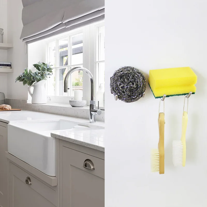 High Quality 304 Stainless Steel Wall Bathroom Hook Nail Free Self Adhesive Hooks