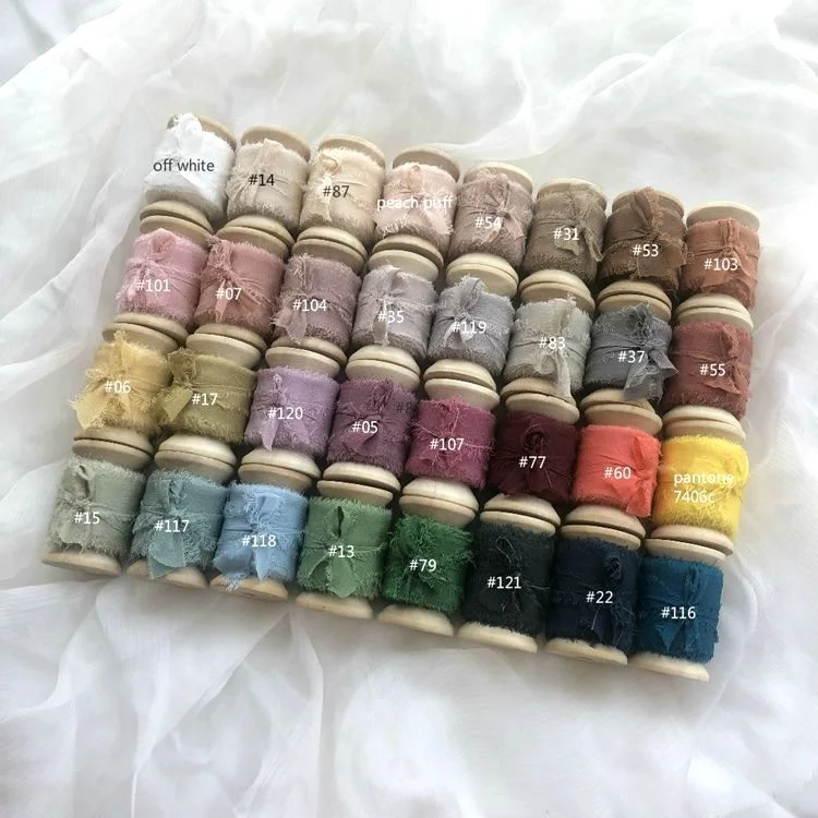 100 % pure mulberry handmade ribbon silk 2.5cm 3cm 5cm natural silk ribbon for wedding decor