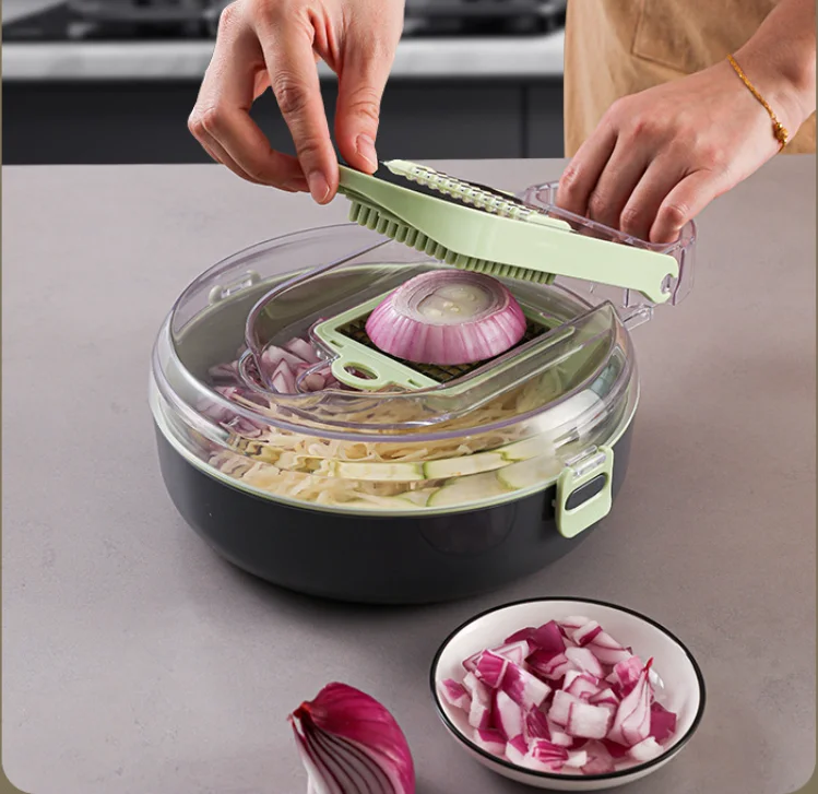 Hot Selling Kitchen Multi  Manual Mandoline Fruit Vegetable Cutter Onion Dicer Veggie Slicer Vegetable Chopper