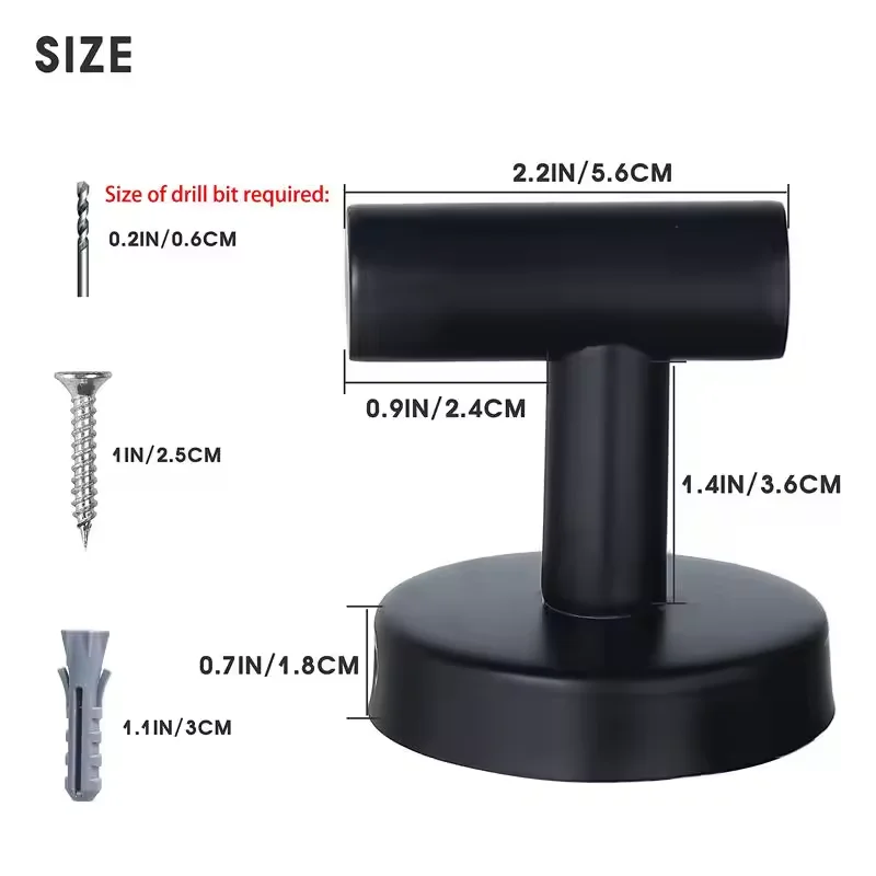 Brushed Color drilling Hanger Bathroom Accessories Clothes Stainless Steel Robe Black Hook Wall Mount Single Screw Towel Holder