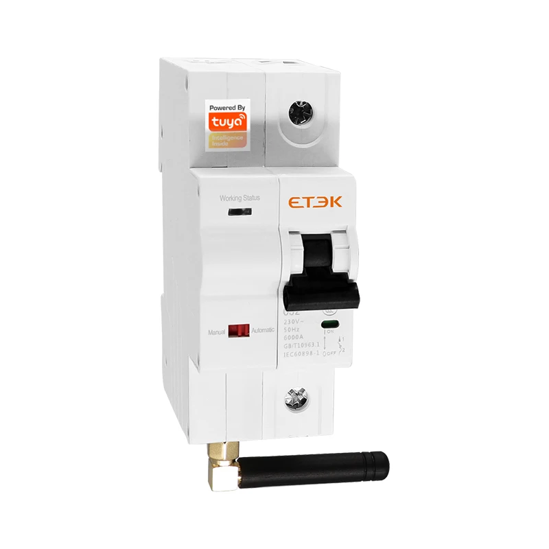 ETEK Smart 1P 63A WIFI MCB TUYA System with metering Remote Control Wireless Smart Circuit Breaker