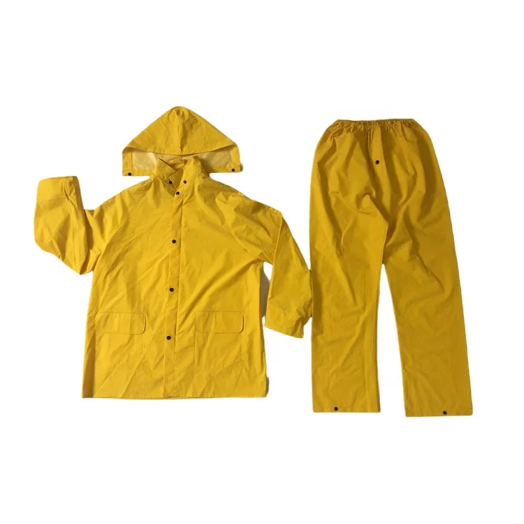 
PVC Polyester Waterproof Heavy Safety Work Rain Suit For Men 