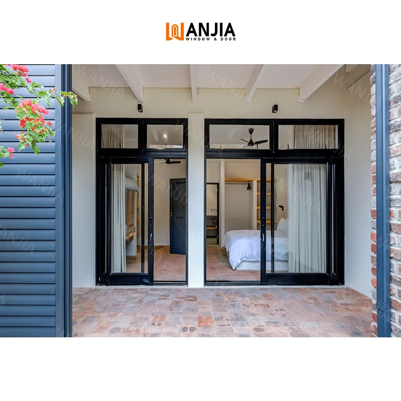WANJIA Supplier custom external sliding aluminium doors modern lift sliding double glazed doors patio sliding glass doors