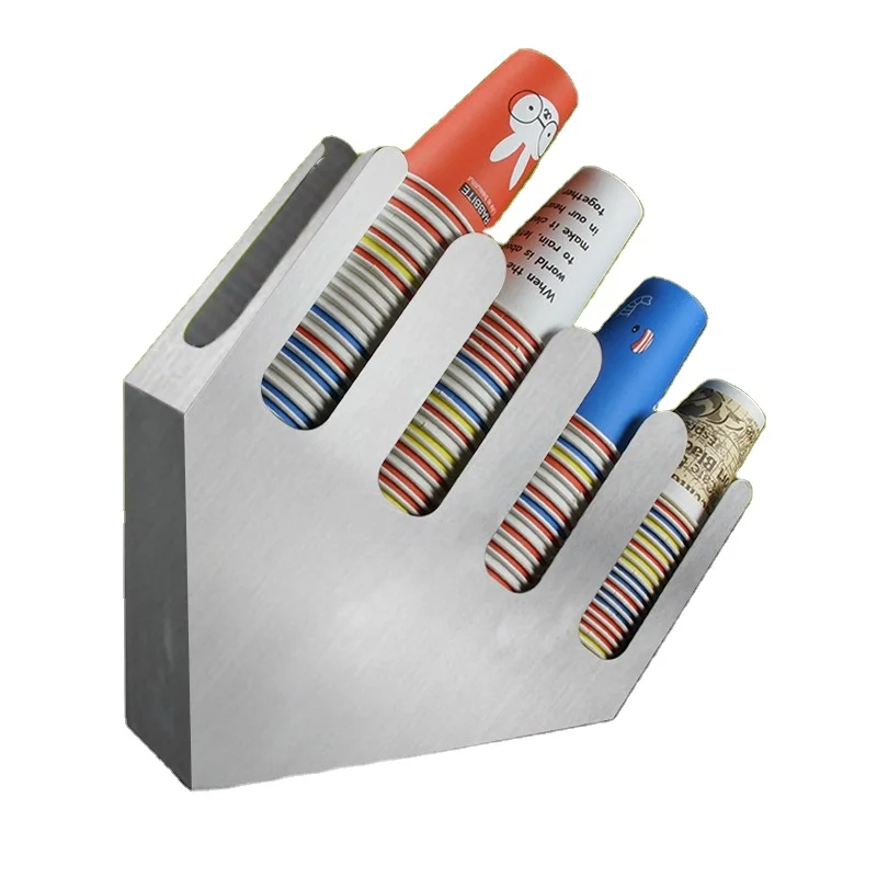 Coffee tea shop receptionRefined stainless steel sub-cup paper cup holder hand-made coffee cup dispenser