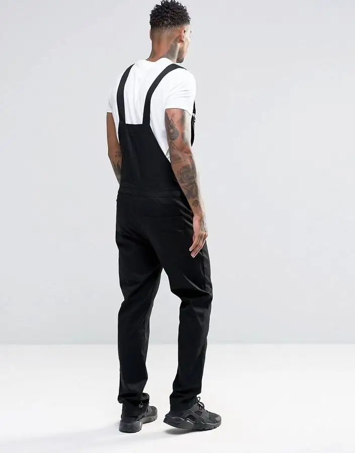 Wholesale New Fashion Overalls Trousers Denim Suspenders Black Dungaree Jeans Stylish Jeans Pant For Men