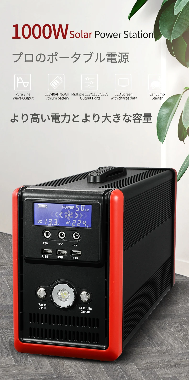 Заказной портативный солнечный генератор 3000 Вт 2000 1500 1000 500 электростанция для кемпинга