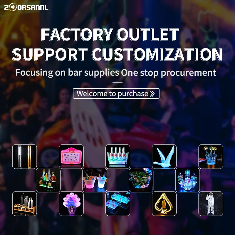 Custom LED Lighted Liquor Bar Bottle Display Nightclub bar LED lighted wine bottle display stand Led Bottle Presenter