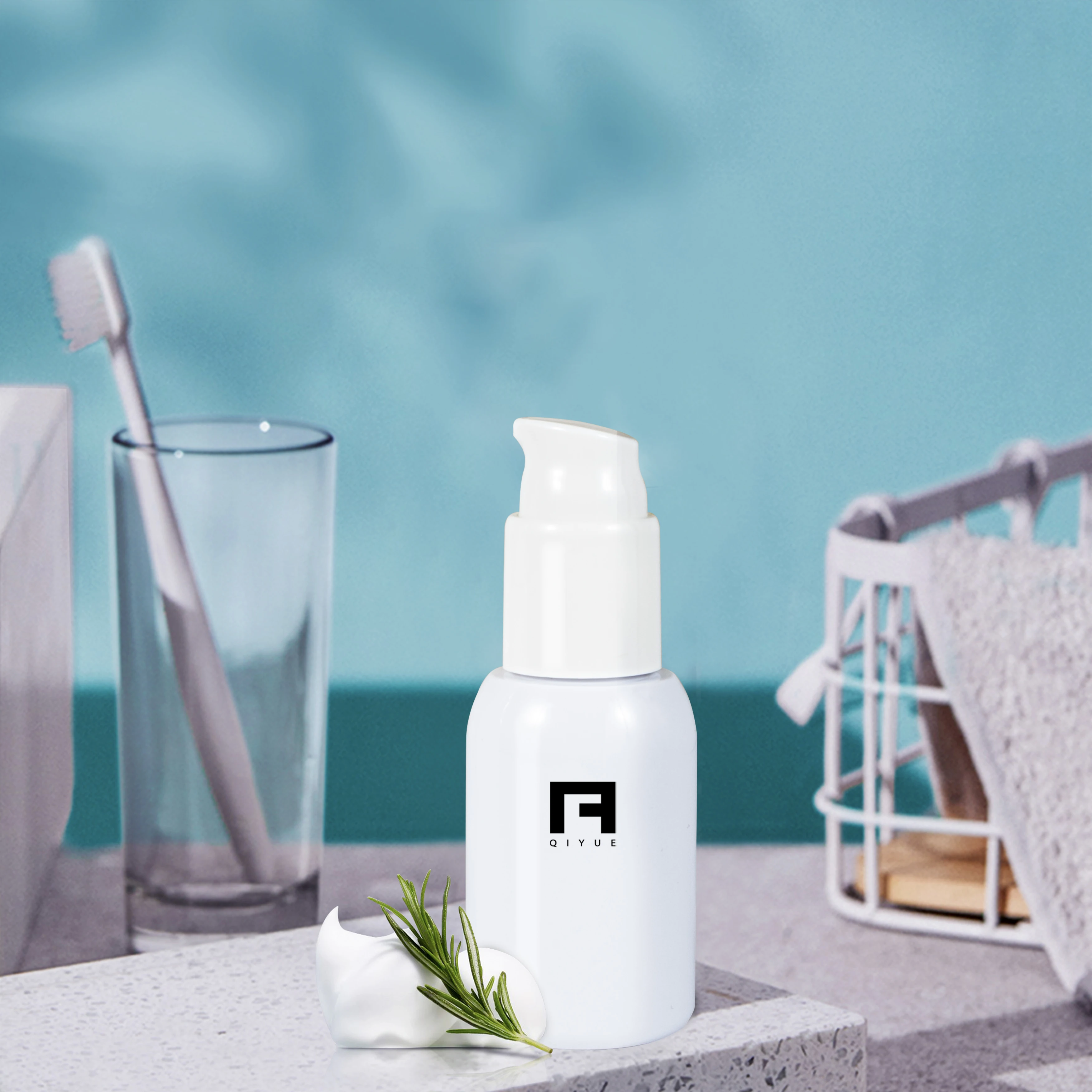 pet cosmetic liquid soap dispenser packaging for cosmetics moq 50ml  white skin care white luxury round bottle