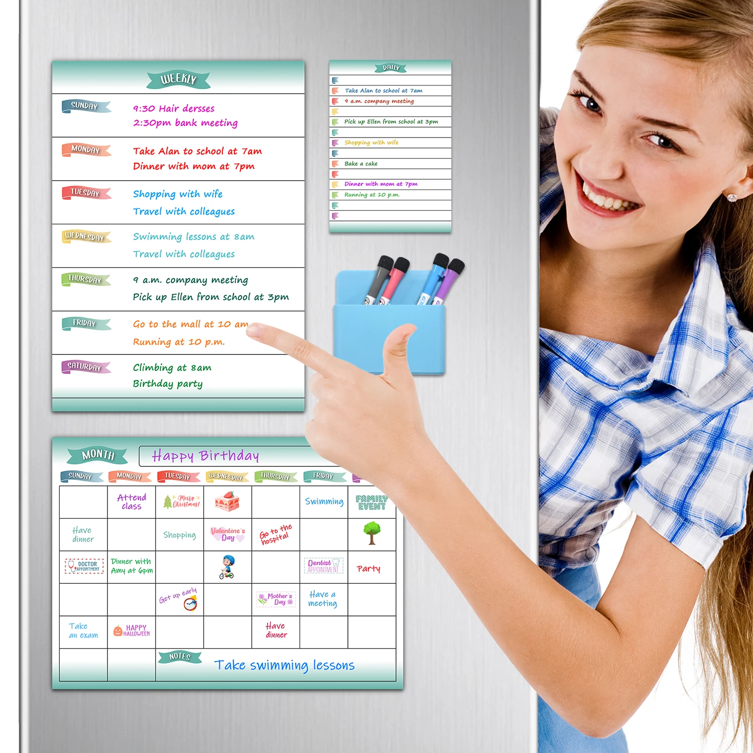 Hot Sale Magnetic Monthly Weekly Planner Calendar Table Dry Erase Whiteboard  Refrigerator Magnetic Board Sticker