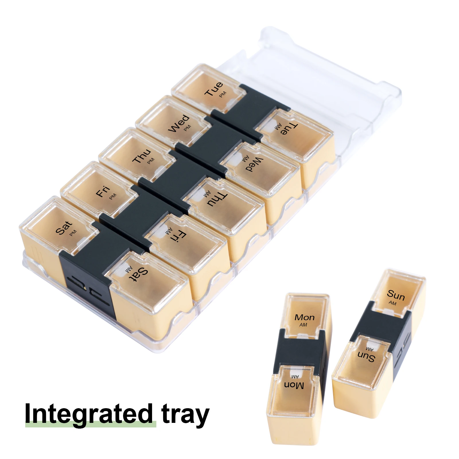 2022 New Arrival Pill Box Organizer BPA Free Medicine case 14 Compartment For AM/PM Weekly Pill Storage Cases with Customize