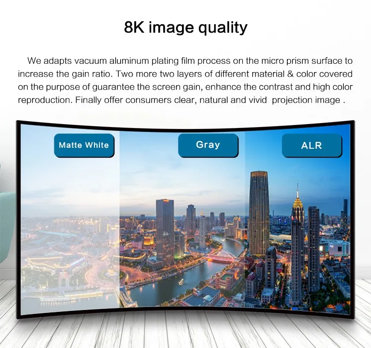 150 дюймовый экран для проектора/3d изогнутый экран для домашнего кинотеатра/Изогнутые Экраны для проектора, 3D экран для проекции из материала