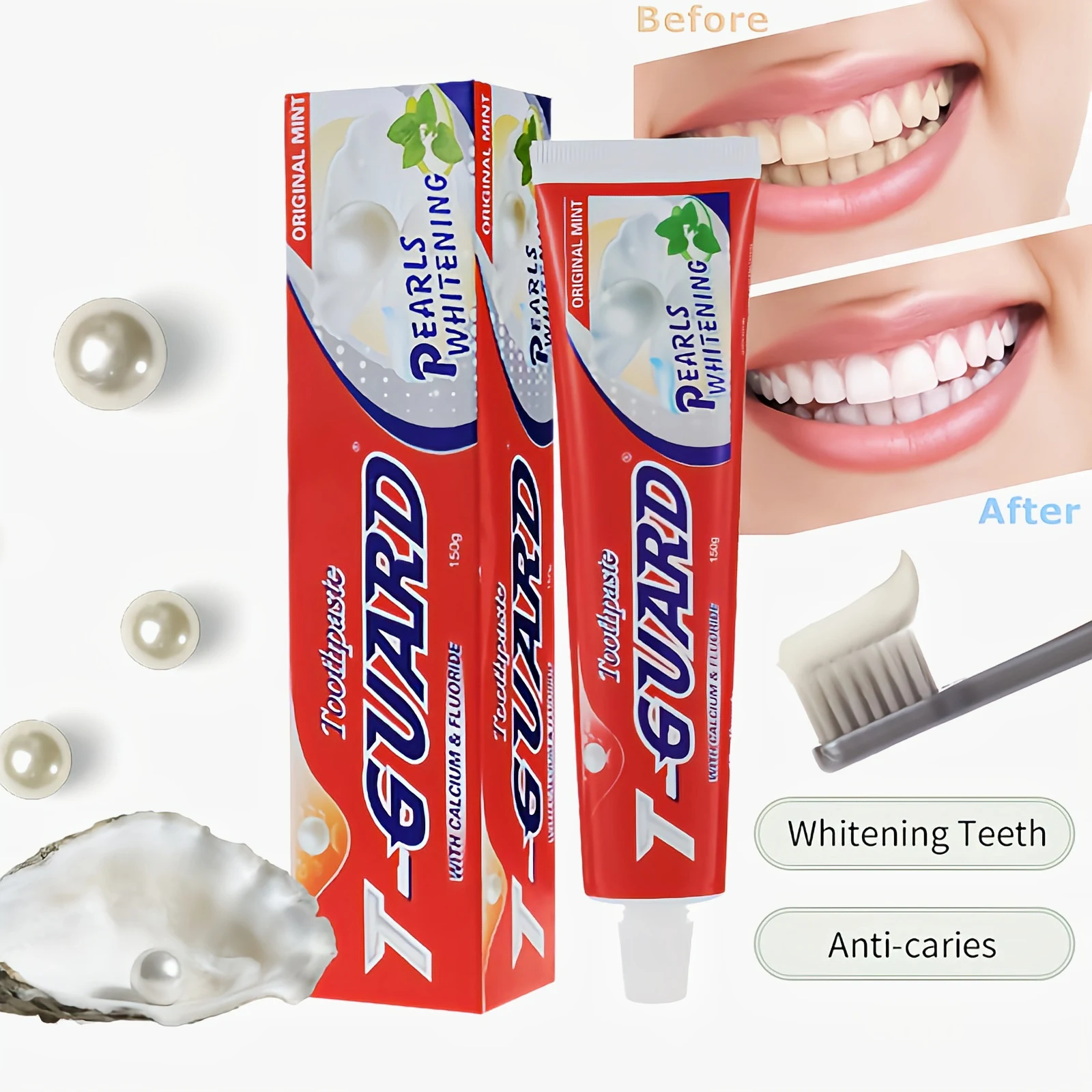 Custom Own Brand Cheap Pearls Ultra Whitening Teeth Mint Flavoured Fluoride Gel Toothpaste Supplier