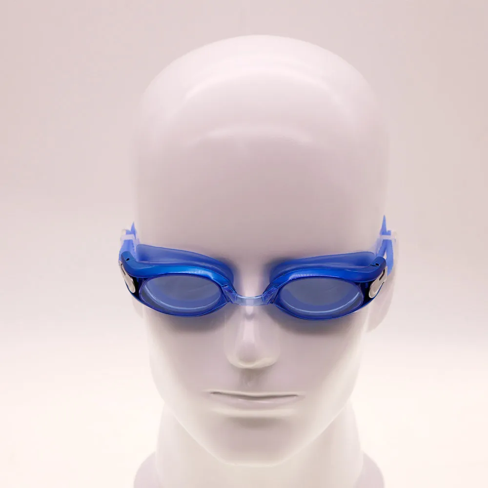 Custom Blue Silicone Swim Goggles Plating Anti Fog UV Protection swimming goggles