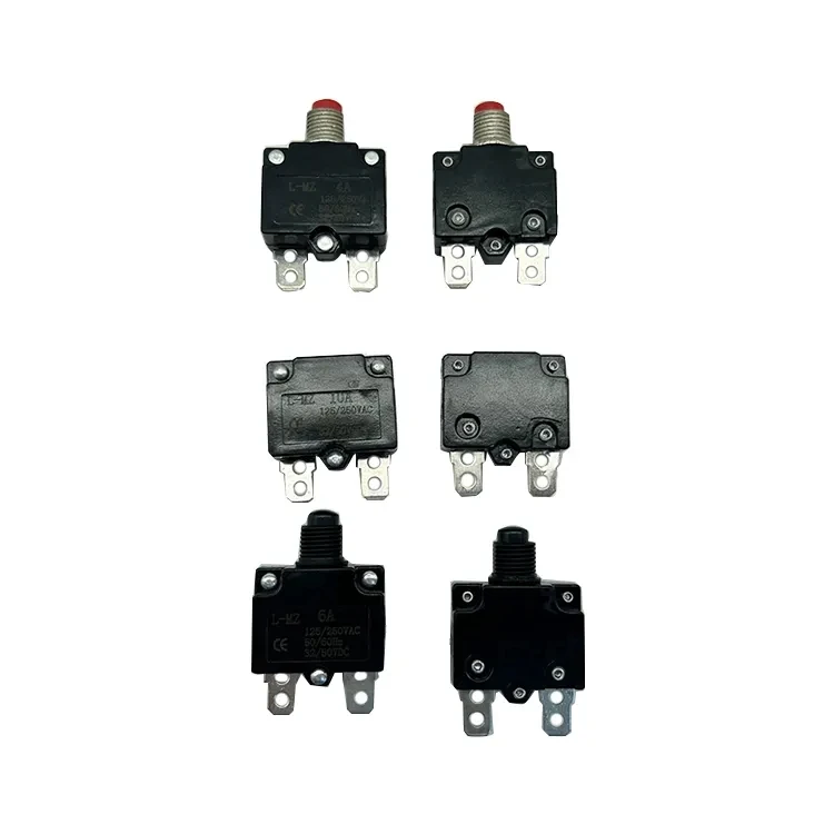 Miniature Mini Overload Protector Reset Push Button 5Amp 10Amp 15Amp 125-250VAC 32VDC Thermal Circuit Breaker