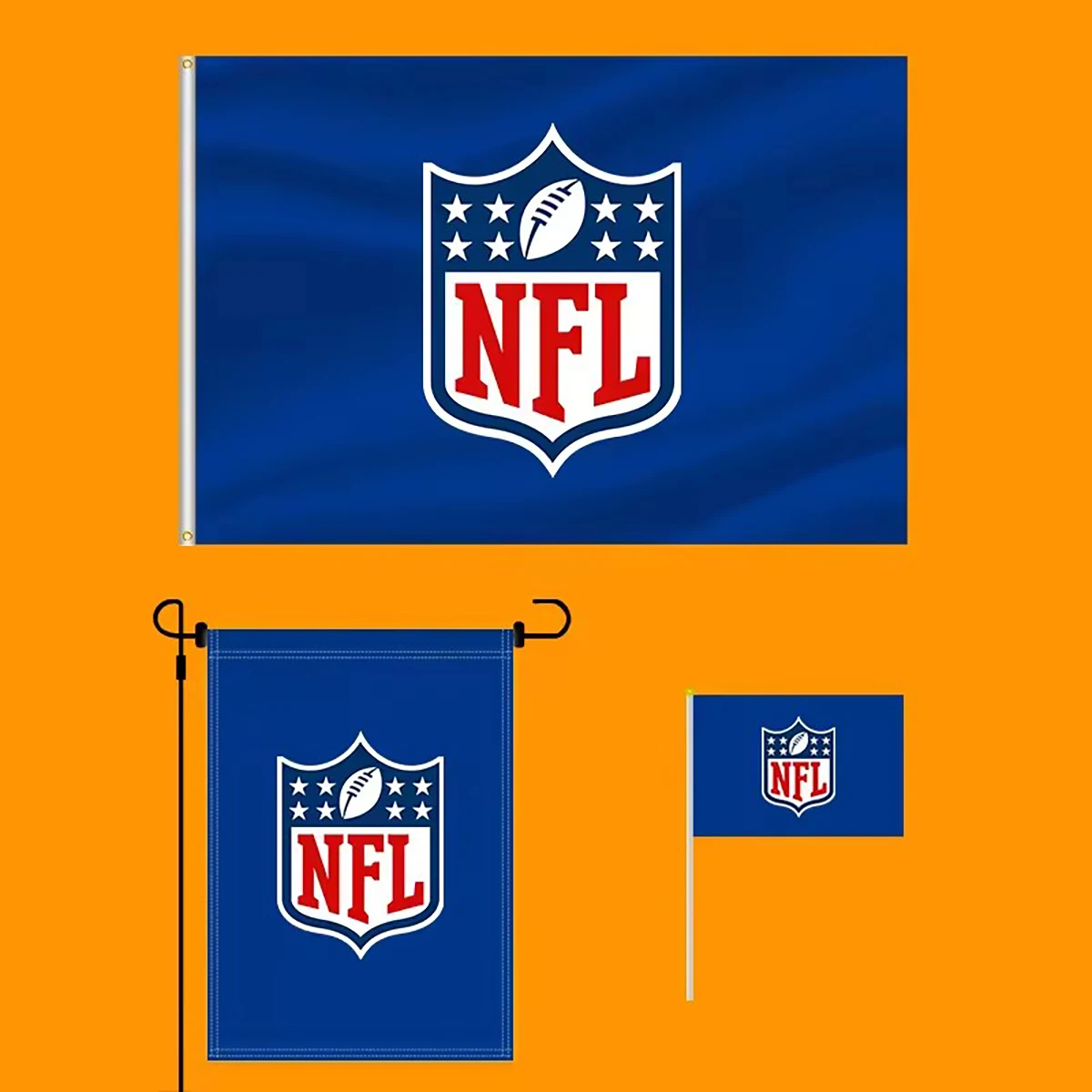 Promotional Product 32 NFL Teams 3*5ft100% Polyester Double-sided Indoor and Outdoor Durable Brass Washers Los Angeles Rams Flag
