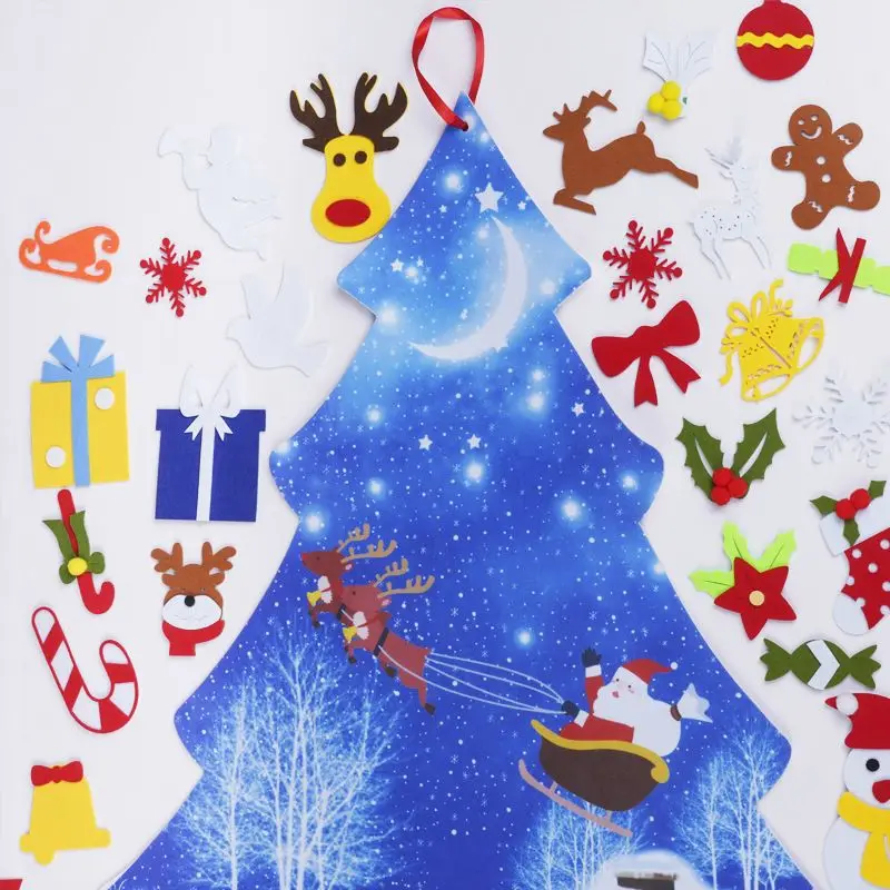 Лидер продаж, подвесные детские игрушки, цифровая печать, войлок, Рождественская елка, украшение, яркая декоративная Комбинация
