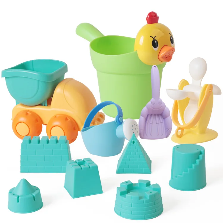 2023 new Eco Friendly Soft Beach And Sand Set For Kids Bucket Pail Spade Sets Outdoor Toys Summer