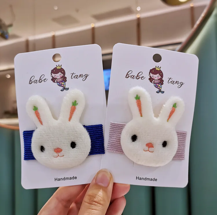 South Korea Dongdaemun new cute cartoon animal children BB clip wholesale embroidered carrot rabbit hairpin