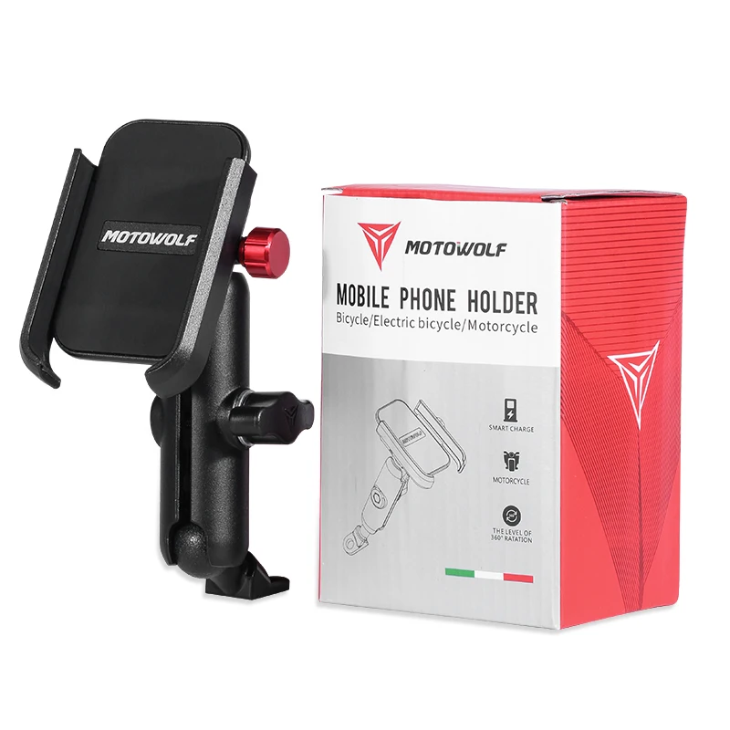 Adjustable Aluminum Mount Support Bicycle Mobile Bracket Mirror Motowolf Motorcycle Phone Holder Charger For Motorcycle