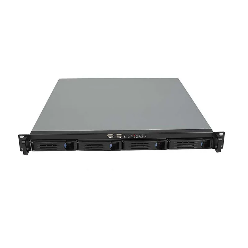 1U 19 inch short depth server case 4 hot swap bays FLEX PSU mini ITX manboard for HTPC backup