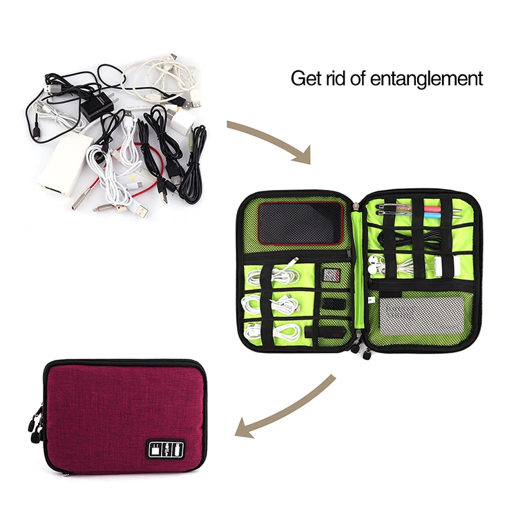 Travel Cable Bag Portable Digital USB Gadget Organizer Charger Wires Cosmetic Zipper Storage Pouch kit Case Accessories Supplies