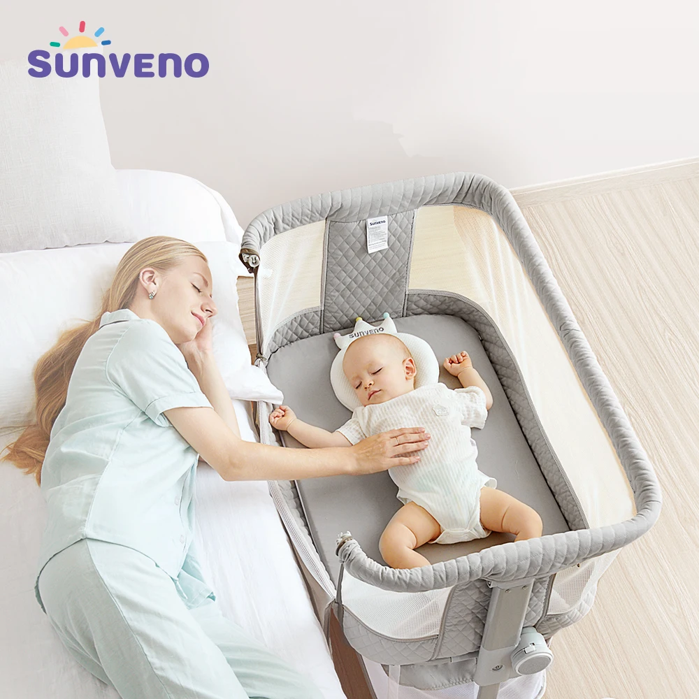 Sunveno Baby Co Sleeping crib newborn bedside bed cots Baby Cribs Travel Bed adjustable with mosquito net Baby Furniture
