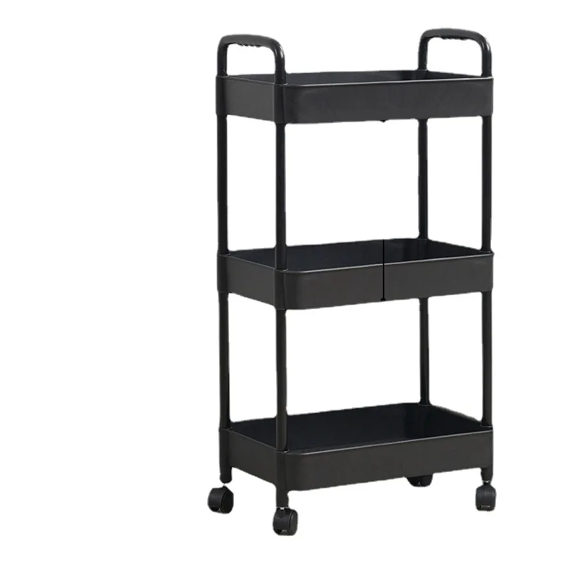 Rolling Storage Cart 3 Tier Organizer Mobile Shelving Unit Storage Rolling Utility Cart with Wheels for Kitchen Bathroom Laundry