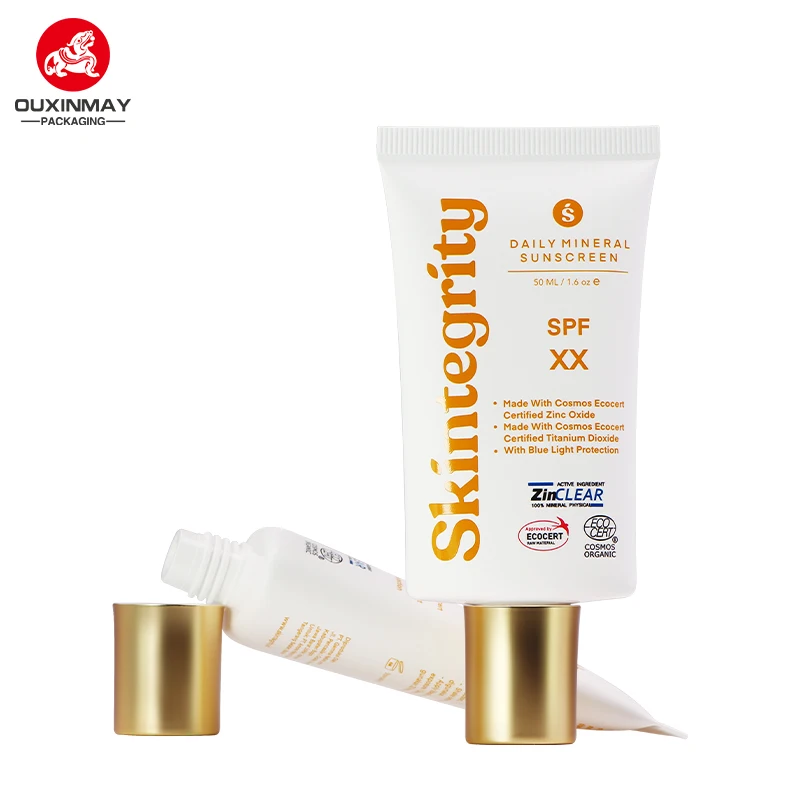 Eco-Friendly 35mm Aluminum Plastic Cosmetic Tube Flat Oval Design for Sunscreen Lotion Skin Care Labeling Surface Handling