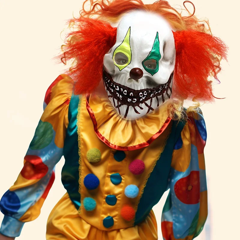 Scary Clown Mask Creepy Evil Clown Latex Face Masks for Adults Halloween Cosplay Party Props
