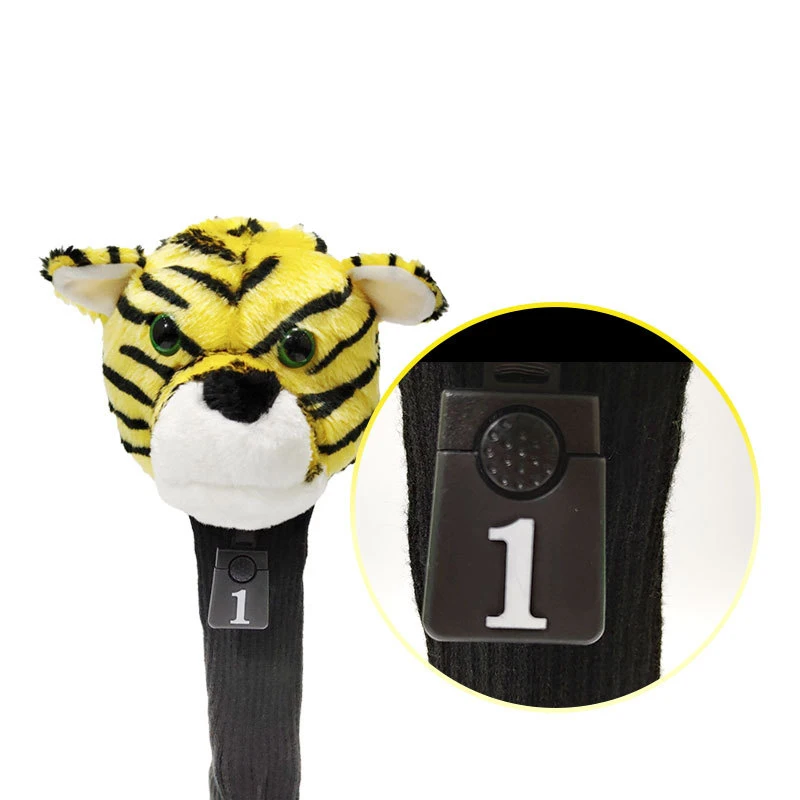 Cartoon Tiger Plush Golf Club Cover /driving Wood Cover Luxury Tiger Club Head Cover