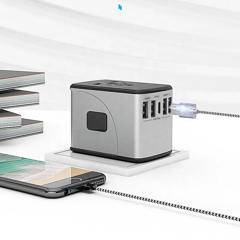 
World Universal Power Adaptor Type C Adapter USB 30W PD Quick Charger Travel Plug Adapter 