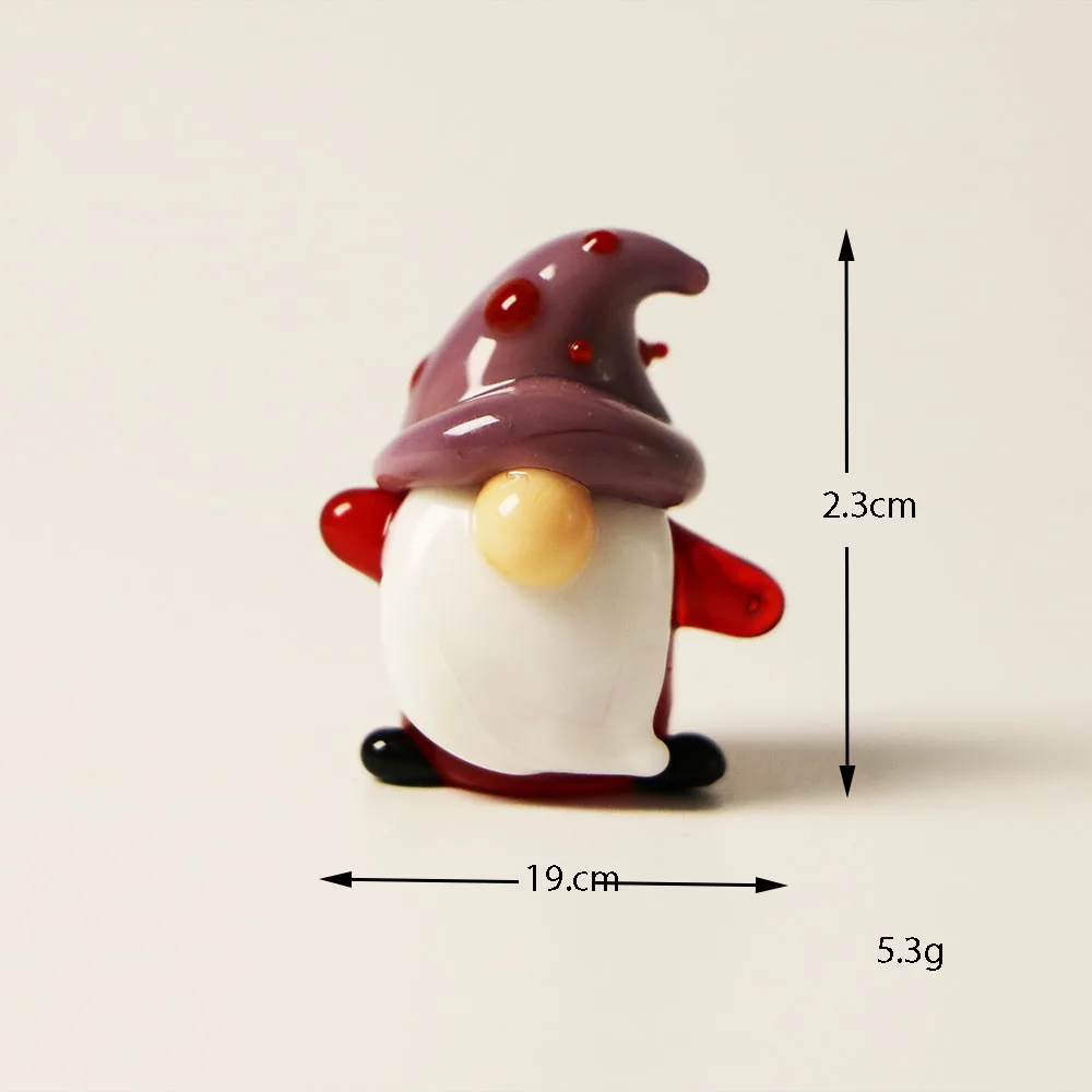Handmade Christmas Ornaments Decoration Custom Murano Lampwork Glass Miniature Gnome Figurine