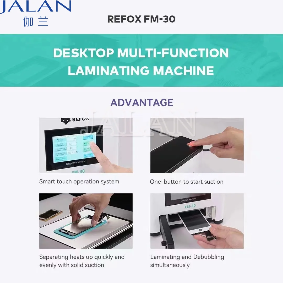 REFOX FM-30 All-In-One Laminator Separator Defoamer Built In pump and air compressor for iphone samsung flat screen repair